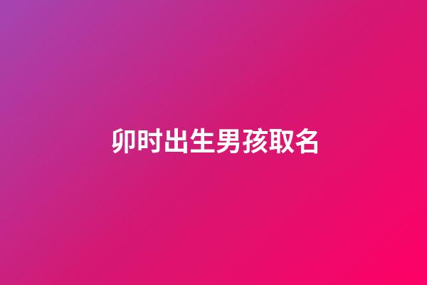 卯时出生男孩取名(卯时出生的男孩取名)-第1张-男孩起名-玄机派