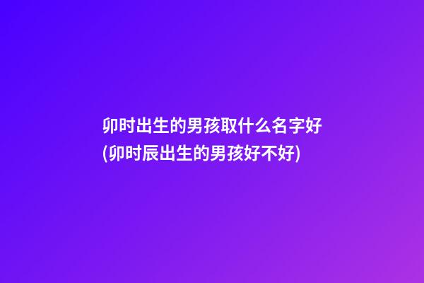 卯时出生的男孩取什么名字好(卯时辰出生的男孩好不好)