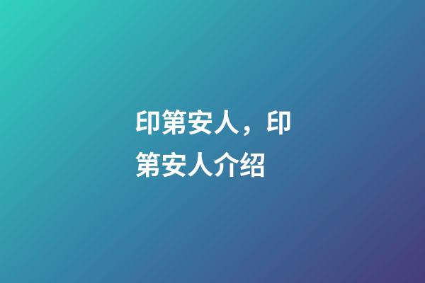 印第安人，印第安人介绍-第1张-观点-玄机派
