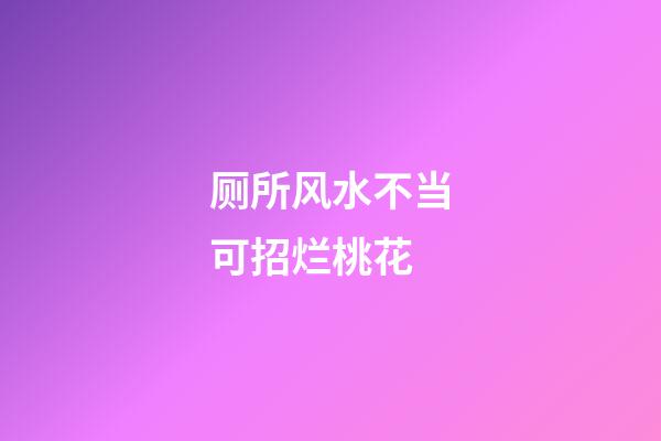 厕所风水不当可招烂桃花