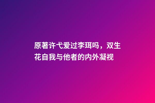 原著许弋爱过李珥吗，双生花自我与他者的内外凝视-第1张-观点-玄机派