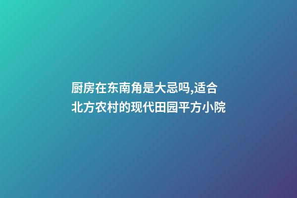 厨房在东南角是大忌吗,适合北方农村的现代田园平方小院-第1张-观点-玄机派