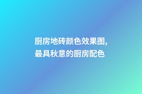 厨房地砖颜色效果图,最具秋意的厨房配色-第1张-观点-玄机派