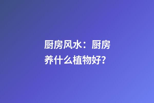 厨房风水：厨房养什么植物好？