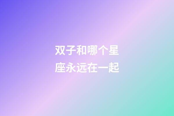 双子和哪个星座永远在一起-第1张-星座运势-玄机派