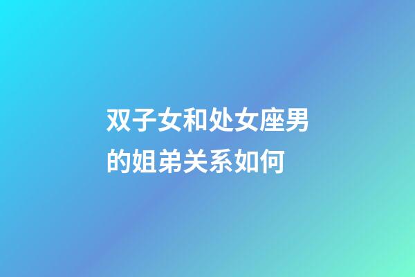 双子女和处女座男的姐弟关系如何-第1张-星座运势-玄机派