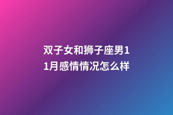 双子女和狮子座男11月感情情况怎么样-第1张-星座运势-玄机派