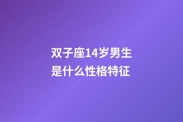 双子座14岁男生是什么性格特征-第1张-星座运势-玄机派