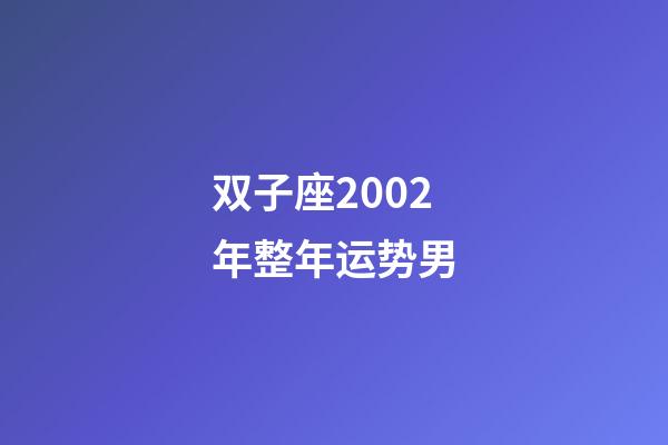 双子座2002年整年运势男