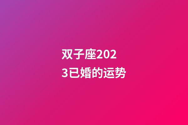 双子座2023已婚的运势-第1张-星座运势-玄机派