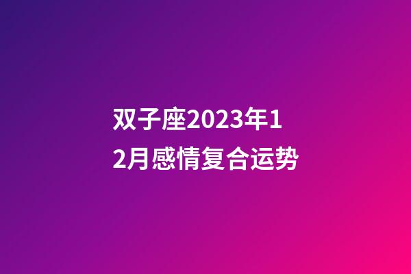 双子座2023年12月感情复合运势-第1张-星座运势-玄机派