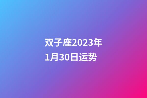 双子座2023年1月30日运势-第1张-星座运势-玄机派