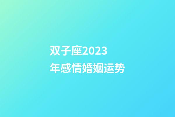 双子座2023年感情婚姻运势-第1张-星座运势-玄机派