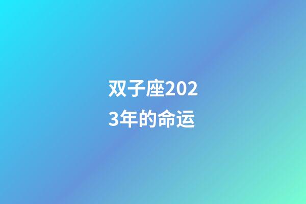 双子座2023年的命运-第1张-星座运势-玄机派