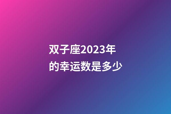 双子座2023年的幸运数是多少-第1张-星座运势-玄机派