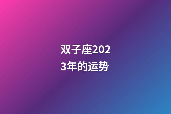 双子座2023年的运势-第1张-星座运势-玄机派