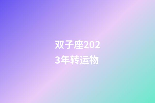 双子座2023年转运物
