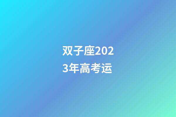 双子座2023年高考运-第1张-星座运势-玄机派