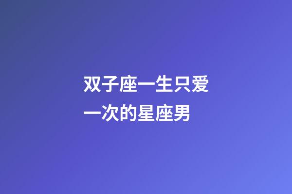 双子座一生只爱一次的星座男-第1张-星座运势-玄机派