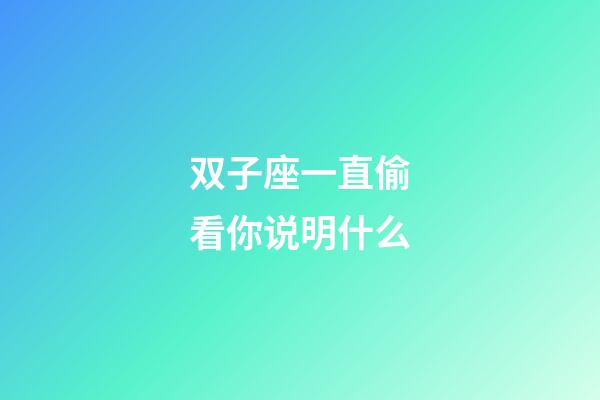 双子座一直偷看你说明什么-第1张-星座运势-玄机派