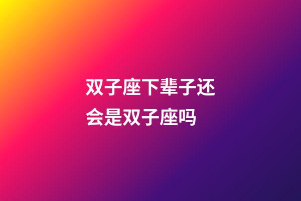 双子座下辈子还会是双子座吗-第1张-星座运势-玄机派