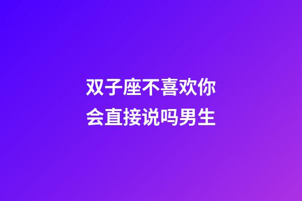 双子座不喜欢你会直接说吗男生-第1张-星座运势-玄机派