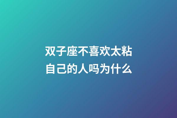双子座不喜欢太粘自己的人吗为什么-第1张-星座运势-玄机派