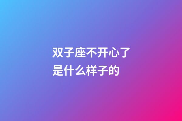 双子座不开心了是什么样子的-第1张-星座运势-玄机派