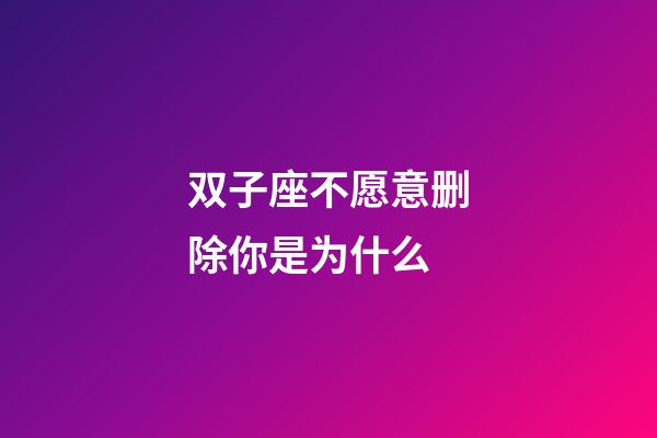 双子座不愿意删除你是为什么-第1张-星座运势-玄机派