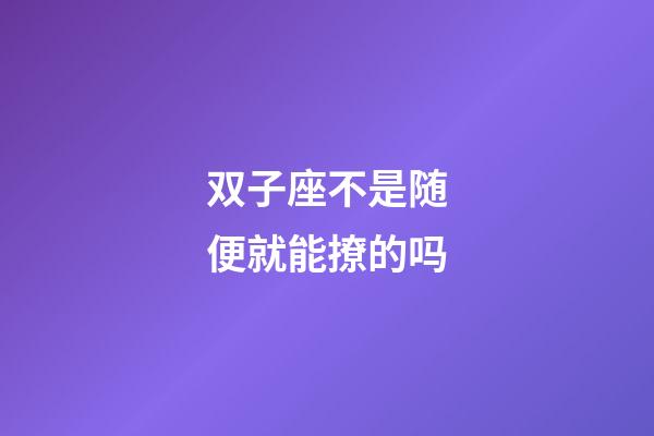 双子座不是随便就能撩的吗-第1张-星座运势-玄机派