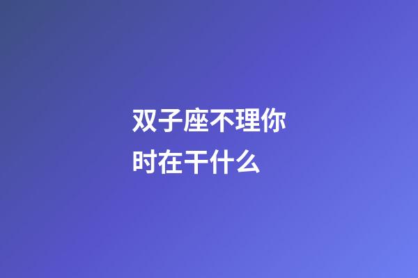 双子座不理你时在干什么-第1张-星座运势-玄机派