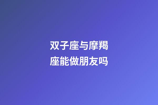 双子座与摩羯座能做朋友吗-第1张-星座运势-玄机派