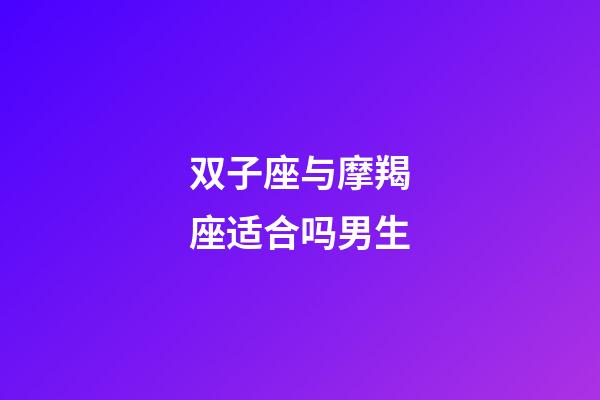 双子座与摩羯座适合吗男生-第1张-星座运势-玄机派