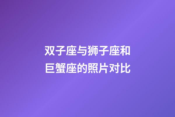 双子座与狮子座和巨蟹座的照片对比-第1张-星座运势-玄机派