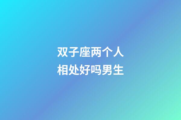 双子座两个人相处好吗男生-第1张-星座运势-玄机派