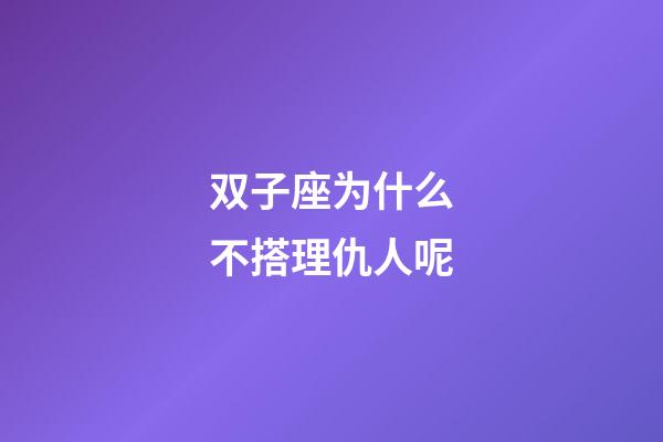 双子座为什么不搭理仇人呢-第1张-星座运势-玄机派