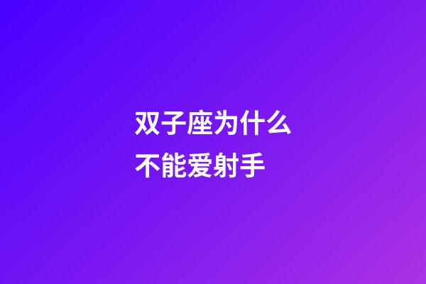双子座为什么不能爱射手-第1张-星座运势-玄机派