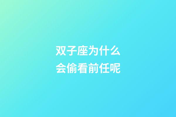 双子座为什么会偷看前任呢-第1张-星座运势-玄机派