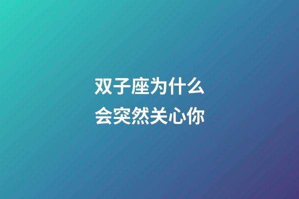 双子座为什么会突然关心你-第1张-星座运势-玄机派