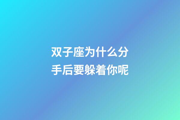 双子座为什么分手后要躲着你呢-第1张-星座运势-玄机派