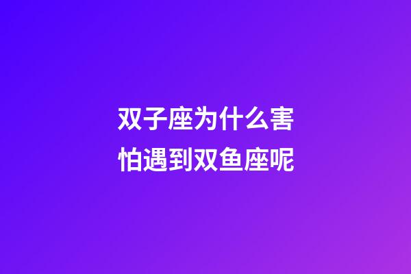 双子座为什么害怕遇到双鱼座呢-第1张-星座运势-玄机派