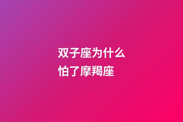 双子座为什么怕了摩羯座-第1张-星座运势-玄机派