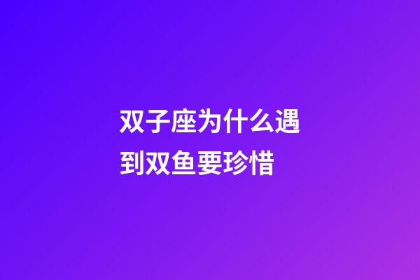 双子座为什么遇到双鱼要珍惜-第1张-星座运势-玄机派