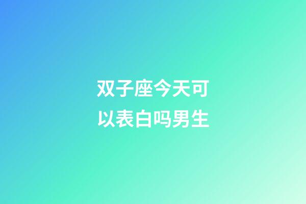 双子座今天可以表白吗男生-第1张-星座运势-玄机派