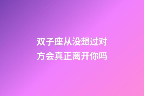 双子座从没想过对方会真正离开你吗-第1张-星座运势-玄机派