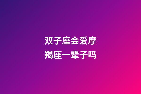双子座会爱摩羯座一辈子吗-第1张-星座运势-玄机派