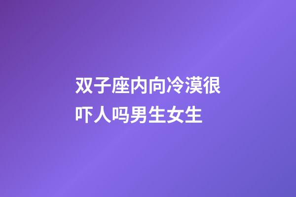 双子座内向冷漠很吓人吗男生女生-第1张-星座运势-玄机派