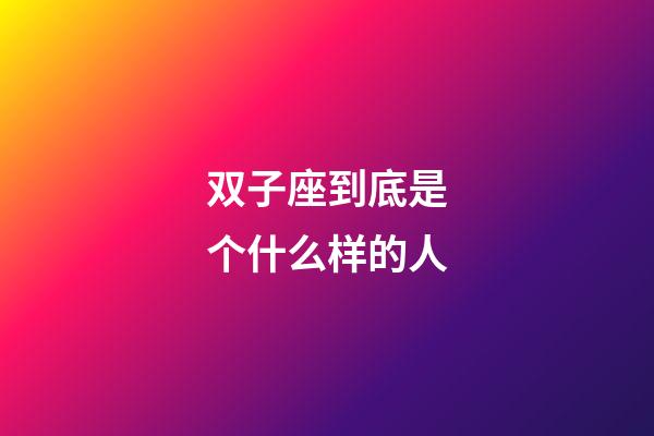 双子座到底是个什么样的人-第1张-星座运势-玄机派