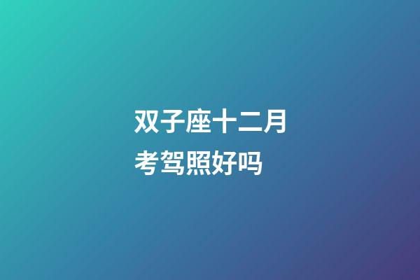 双子座十二月考驾照好吗-第1张-星座运势-玄机派
