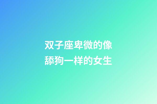 双子座卑微的像舔狗一样的女生-第1张-星座运势-玄机派